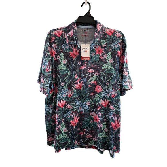 NWT Chaps Big Men's Flamingo Printed Polo Shirt, Size 2XL - Picture 4 of 8